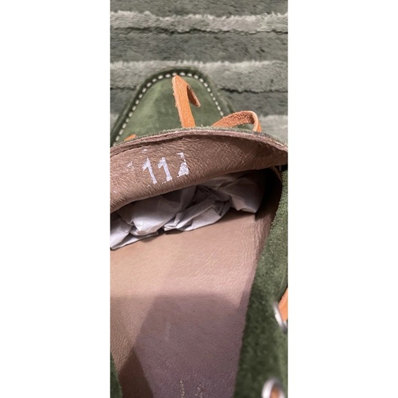 Manza Italian Driving Shoes Monza Loafer Size 11 Green Suede Leather Comfy Soft main image 10